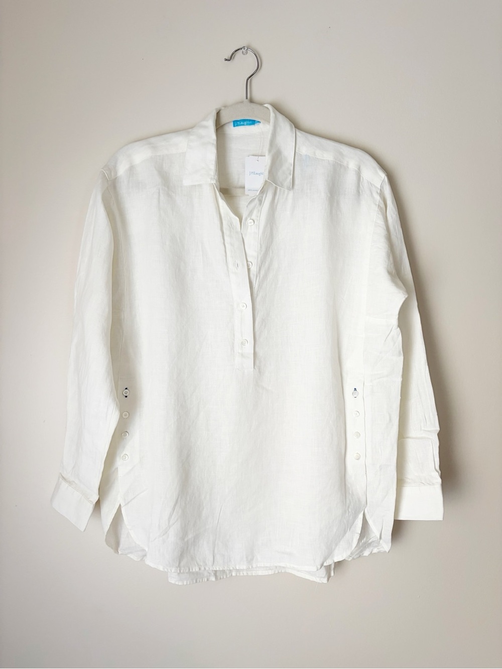 J. Mclaughlin Fallon Off-White Linen Tunic Shirt XS New